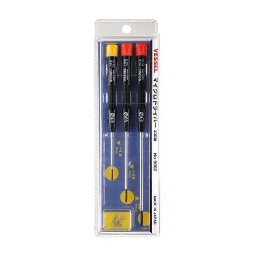 Vessel Precision Micro Screwdriver Set of 3 - +00/+0/-1.8 Models 9902-Kiichin - The #1 Place for Japanese Goods in Your Hand!