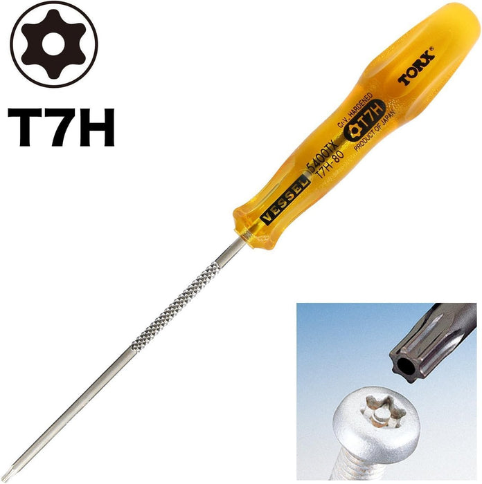Vessel Power Grip T7H 80mm Torx Screwdriver Tamper-Proof B-5400Tx Series-Kiichin - The #1 Place for Japanese Goods in Your Hand!