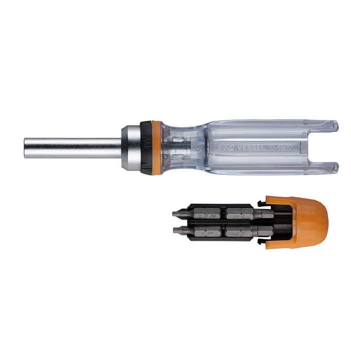Vessel TD-6808MG Ratchet Driver with 8 Bits - High-Performance Tool-Kiichin - The #1 Place for Japanese Goods in Your Hand!