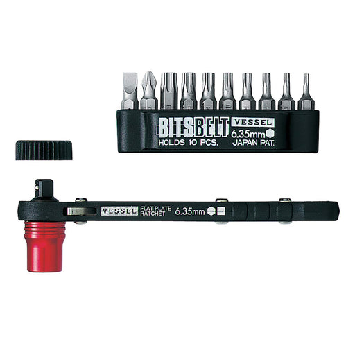 Vessel Torx Plate Ratchet Screwdriver with 10 Bits - Vessel Tx-12Mc Driver-Kiichin - The #1 Place for Japanese Goods in Your Hand!