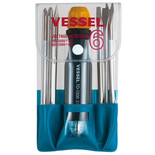 Vessel Set of 6 Voltage Detection Screwdrivers for Low Voltage - TD-1300L-Kiichin - The #1 Place for Japanese Goods in Your Hand!
