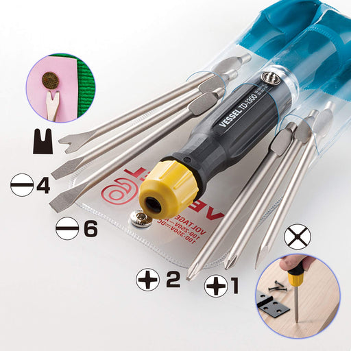 Vessel Set of 6 Voltage Detection Screwdrivers for Low Voltage - TD-1300L-Kiichin - The #1 Place for Japanese Goods in Your Hand!