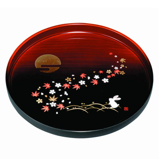 Yamaya Lacquerware Shop 30cm Round Tray Mokume-Ko Spring Autumn Design-Kiichin - The #1 Place for Japanese Goods in Your Hand!