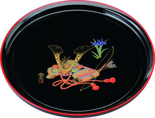 Yamaya Lacquerware Shop 30Cm Black Gold Painted Helmet Maki-E Tray-Kiichin - The #1 Place for Japanese Goods in Your Hand!