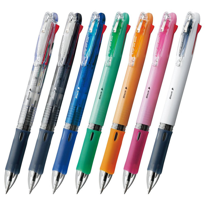 Zebra 10-Pack 4-Color Slim Clip-On Ballpoint Pens in Pastel Orange-Kiichin - The #1 Place for Japanese Goods in Your Hand!