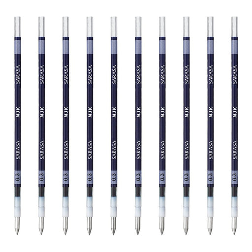 Zebra Prefeel Sarasa Blue Black 0.3 Lead Ballpoint Pen Refill 10 Pieces-Kiichin - The #1 Place for Japanese Goods in Your Hand!