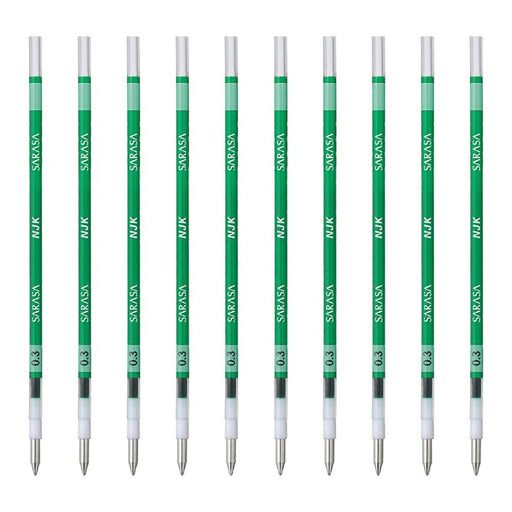 Zebra Brnjk3G Green Ballpoint Pen Refills - Prefeel Sarasa Njk-0.3 Lead - Pack of 10-Kiichin - The #1 Place for Japanese Goods in Your Hand!