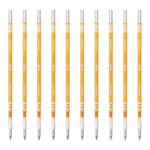 Zebra Prefeel Sarasa Ballpoint Pen Refills - 0.3 Lead Yellow - 10 Pieces Pack-Kiichin - The #1 Place for Japanese Goods in Your Hand!