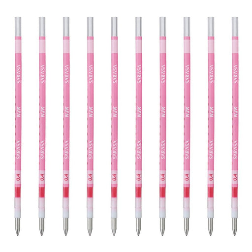 Zebra Prefeel Sarasa 10-Piece Light Pink 0.4 Lead Ballpoint Pen Refill Set-Kiichin - The #1 Place for Japanese Goods in Your Hand!