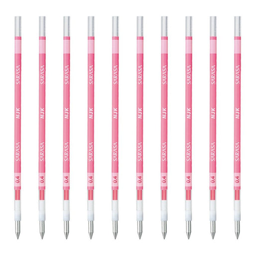 Zebra Prefeel Sarasa 10-Piece 0.4 Lead Ballpoint Pen Refill in Pink-Kiichin - The #1 Place for Japanese Goods in Your Hand!