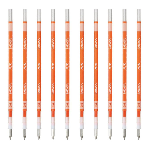 Zebra Prefeel Sarasa Red Orange Ballpoint Pen Refill 0.4 Lead 10 Pieces-Kiichin - The #1 Place for Japanese Goods in Your Hand!
