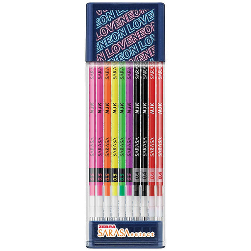 Zebra 10-Color Set Neon Gel Ballpoint Pen Refills 0.4/0.5 Lead Size-Se-Rnjk518-No-Kiichin - The #1 Place for Japanese Goods in Your Hand!