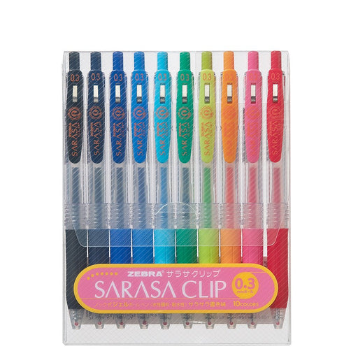 Zebra Sarasa Clip 0.3 Gel Ballpoint Pen 10 Color Set - Zebra Jjh15-10C-Kiichin - The #1 Place for Japanese Goods in Your Hand!