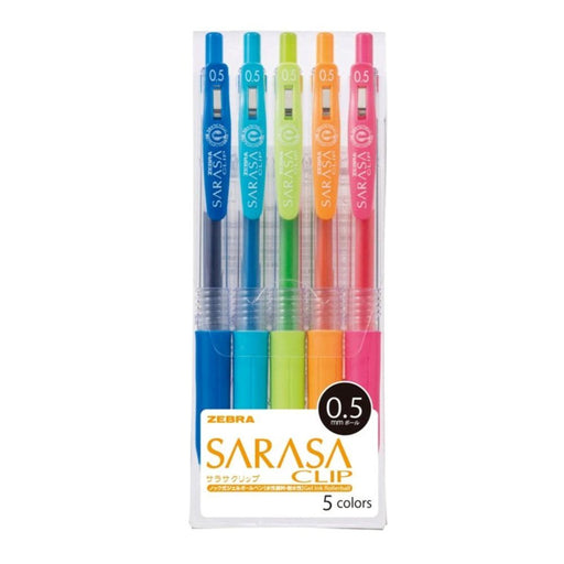 Zebra Sarasa Clip 0.5 Gel Ballpoint Pens in 5 Colors Pack of 10-Kiichin - The #1 Place for Japanese Goods in Your Hand!