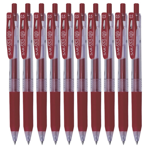 Zebra Sarasa Clip 0.5 Gel Ballpoint Pen Pack of 10 Red Color-Kiichin - The #1 Place for Japanese Goods in Your Hand!