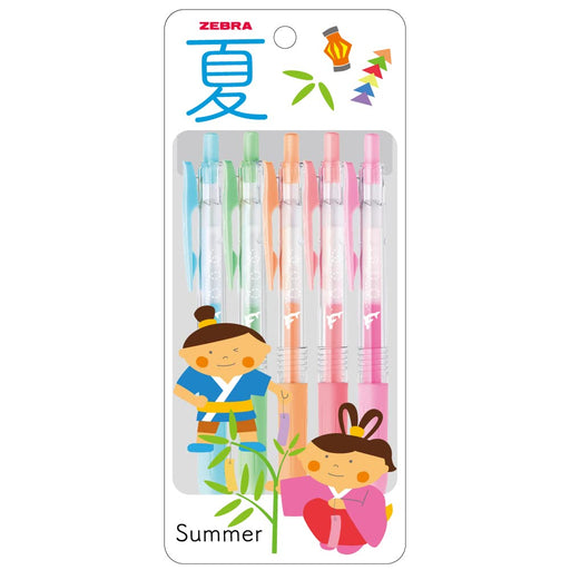 Zebra Sarasa Clip Gel Ballpoint Pen Set 0.5mm 5 Colors with Tanabata Case-Kiichin - The #1 Place for Japanese Goods in Your Hand!