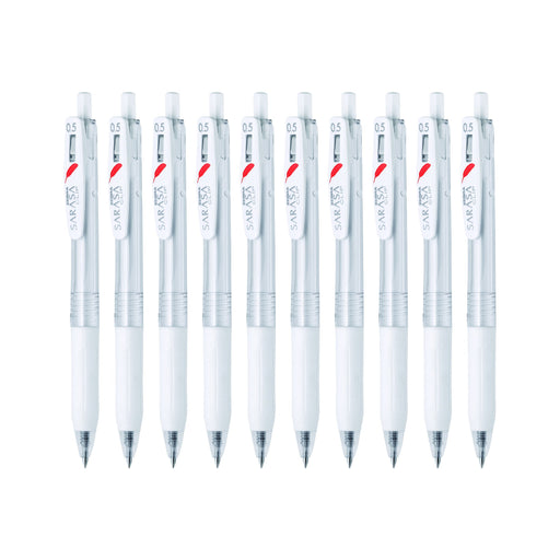Zebra Sarasa Clip 0.5 Gel Ballpoint Pen Red Feather 10-Pack-Kiichin - The #1 Place for Japanese Goods in Your Hand!