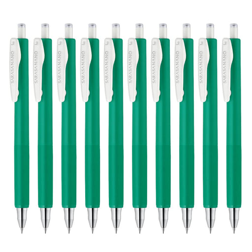 Zebra Sarasanano Gel Ballpoint Pen 0.3mm Green Ink Pack of 10-Kiichin - The #1 Place for Japanese Goods in Your Hand!