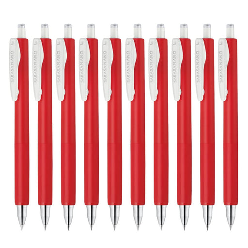 Zebra Sarasanano Gel Ballpoint Pen 0.3mm Red Ink Pack of 10-Kiichin - The #1 Place for Japanese Goods in Your Hand!