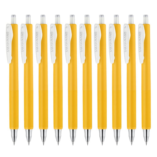 Zebra Yellow Sarasanano Gel Ballpoint Pen 0.3mm 10-Pack - B-Jjh72-Y-Kiichin - The #1 Place for Japanese Goods in Your Hand!