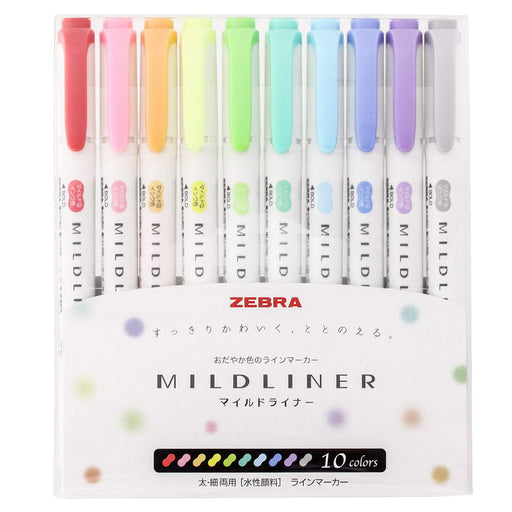 Zebra Mild Liner Highlighter Set 10 Vibrant Colors - Wkt7-10C-Kiichin - The #1 Place for Japanese Goods in Your Hand!