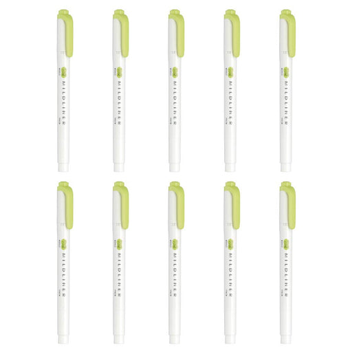 Zebra Citrus Green Mild Highlighter Liner 10 Piece Pack-Kiichin - The #1 Place for Japanese Goods in Your Hand!
