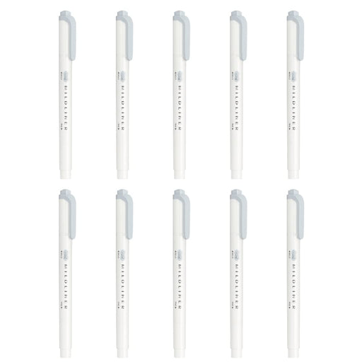 Zebra Mild Liner Cool Gray Highlighter Set 10 Pieces B-Wkt7-Mcgr-Kiichin - The #1 Place for Japanese Goods in Your Hand!