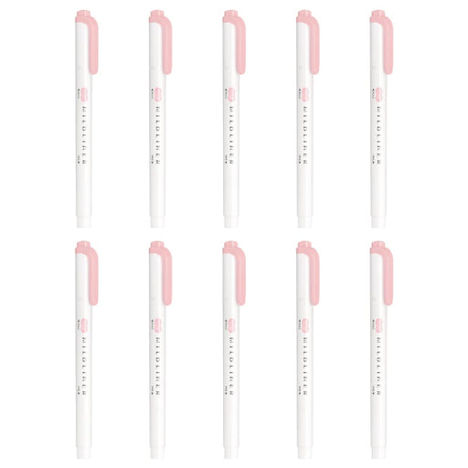 Zebra Mildliner Highlighter Set Dusty Pink Pack of 10 - B-WKT7-MDP Zebra-Kiichin - The #1 Place for Japanese Goods in Your Hand!