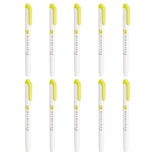 Zebra Mild Liner Lemon Yellow Highlighter 10-Piece Pack - B-WKT7-MLY-Kiichin - The #1 Place for Japanese Goods in Your Hand!