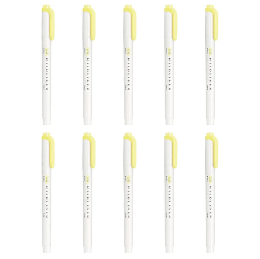 Zebra 10-Pack Mild Sherbet Yellow Highlighter Liners B-Wkt7-Msy Series-Kiichin - The #1 Place for Japanese Goods in Your Hand!