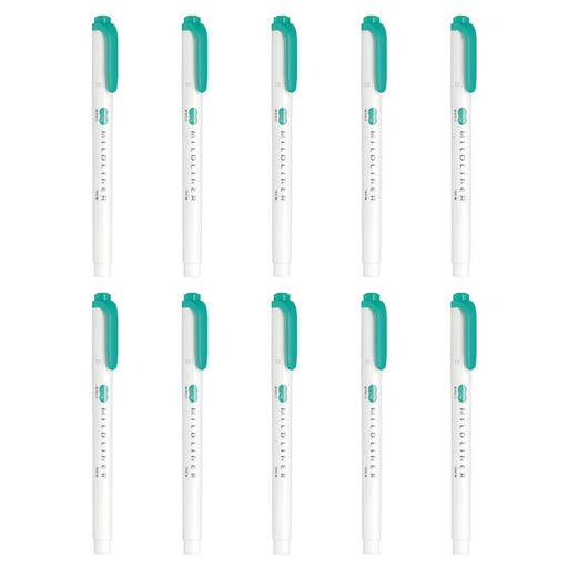 Zebra Mild Summer Green Highlighter Liners - Pack of 10-Kiichin - The #1 Place for Japanese Goods in Your Hand!