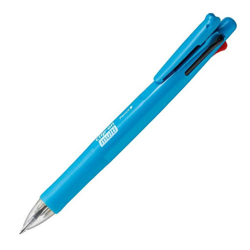Zebra 4-Color Multi-Function Fresh Blue Pen with Sharp Clip-On Pack of 10-Kiichin - The #1 Place for Japanese Goods in Your Hand!