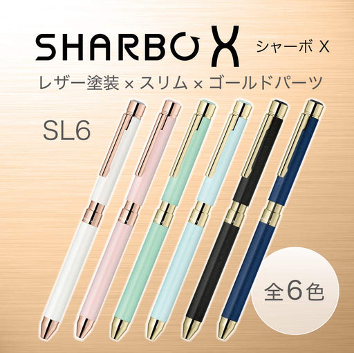 Zebra Shabo X SL6 Multi-Function Pen in Leather Pale Blue SB36-LPB-Kiichin - The #1 Place for Japanese Goods in Your Hand!