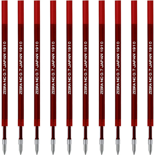 Zebra 10-Pack Red Oil-Based Ballpoint Pen Refills 0.7 Lead - B-RNC7-R-Kiichin - The #1 Place for Japanese Goods in Your Hand!