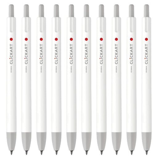 Zebra 10-Pack Water-Based Clickart Pens in Light Gray B-Wyss22-Lgr-Kiichin - The #1 Place for Japanese Goods in Your Hand!