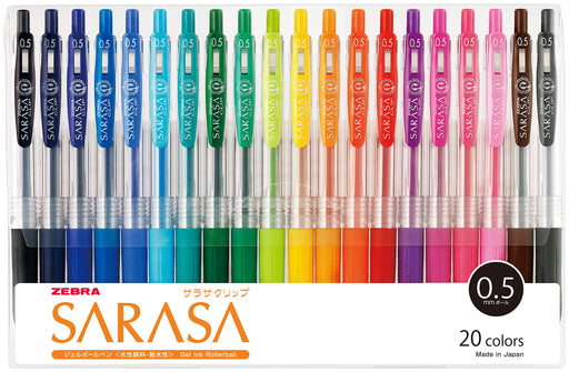 Zebra Gel Ballpoint Pen Sarasa Clip 0.5 20 Colors JJ15-20CA Pack-Kiichin - The #1 Place for Japanese Goods in Your Hand!