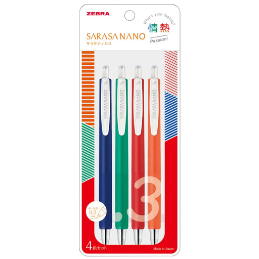 Zebra 4-Color Set Gel Ballpoint Pen Sarasanano 0.3mm Passion JJH72-4C-JY-Kiichin - The #1 Place for Japanese Goods in Your Hand!