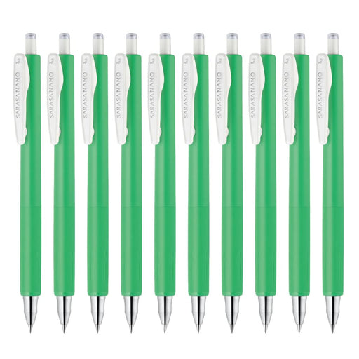 Zebra Sarasanano Fresh Green Gel Ballpoint Pen 0.3mm Pack of 10-Kiichin - The #1 Place for Japanese Goods in Your Hand!