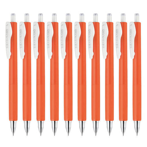 Zebra Sarasanano Gel Ballpoint Pen 0.3mm Vermillion Pack of 10-Kiichin - The #1 Place for Japanese Goods in Your Hand!