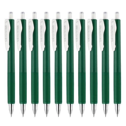 Zebra Sarasanano Viridian Gel Ballpoint Pen 0.3mm Pack of 10-Kiichin - The #1 Place for Japanese Goods in Your Hand!