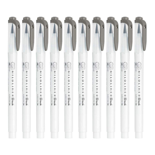 Zebra Mild Liner Brush Highlighter Set Dark Gray 10 Pieces-Kiichin - The #1 Place for Japanese Goods in Your Hand!