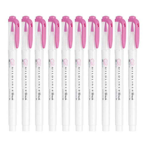 Zebra Mild Fuchsia 10-Piece Highlighter Brush Liner Set - B-Wft8-Mfu-Kiichin - The #1 Place for Japanese Goods in Your Hand!