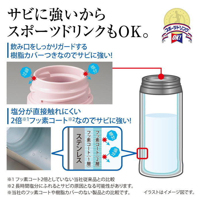 Zojirushi Blue Stainless Steel Water Bottle 360ml with Quick Open Easy Lock-Kiichin - The #1 Place for Japanese Goods in Your Hand!