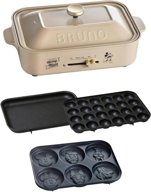 Bruno Disney Compact Hot Plate with 3 Plates Takoyaki Pot