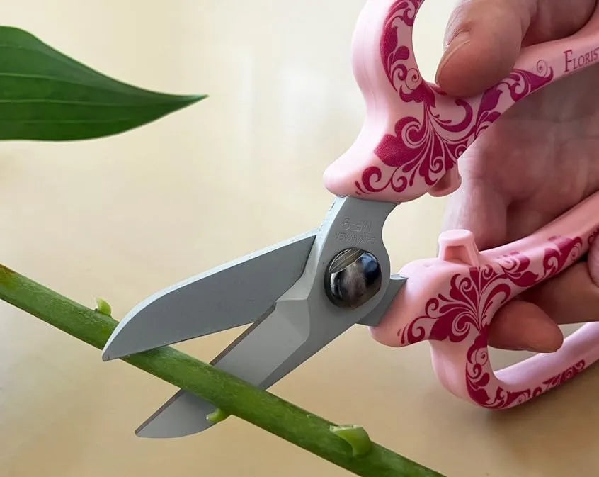 Chikamasa Florist Deluxe Flower Shears Arabesque Pattern Pink MF-9000PA Chikamasa