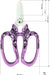 Chikamasa Florist Deluxe Violet Arabesque Pattern Flower Shears MF-9000VA Chikamasa