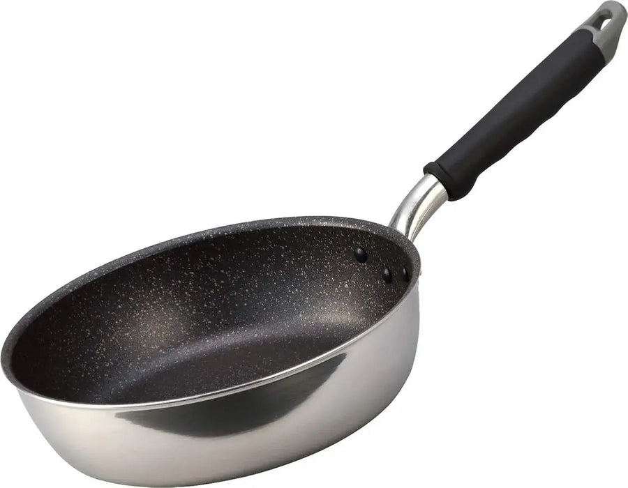 Hokuriku Aluminum Lightweight Durable Japanese Frying Pan IH Compatible - Silver Deep Pan
 - 4977449042051