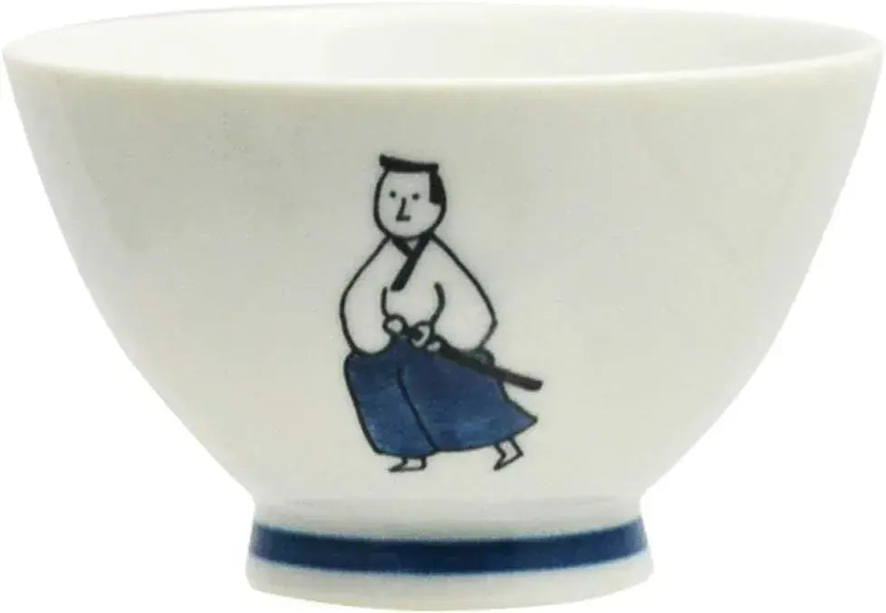 Ippinsha Kyu-JITSU Rice Bowl Samurai Design 4.1 x 2.4 Inches