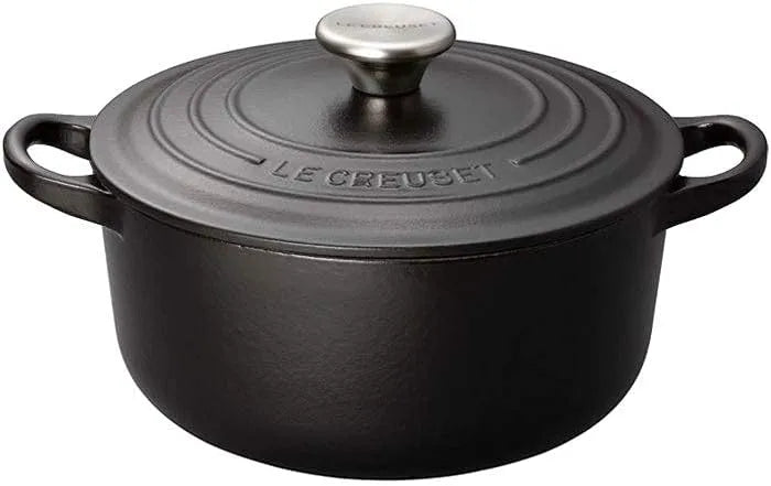 Le Creuset Matte Black Enameled Cast Iron Cocotte Ronde Pot 6.3 Inch Le Creuset