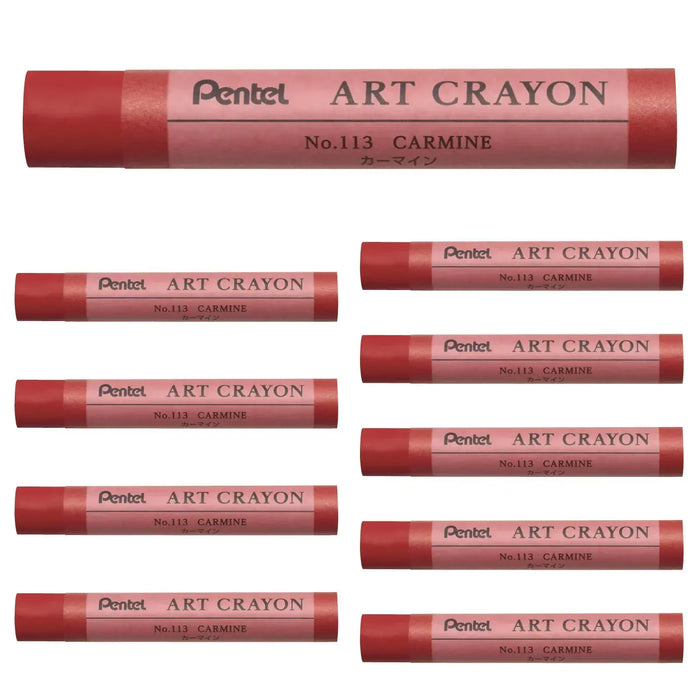 Pentel PTAC Art Crayons Creative Drawing Supplies - Carmine - 4902506426611